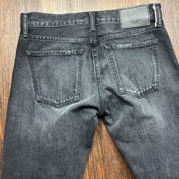 Moussy Vintage Straight Jeans Distressed Faded Black Button Fly Women’s Size 24 - Picture 4 of 12